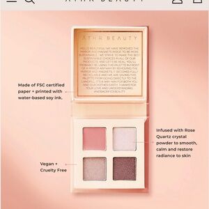 ATHR Beauty Pink Neutral Eyeshadow Quad - Soft Rose & Shimmer